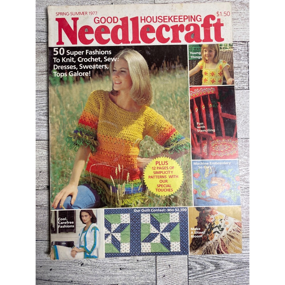 Good Housekeeping Needlecraft 1977 Spring Summer 50 Projects Vtg Craft Magazine‎